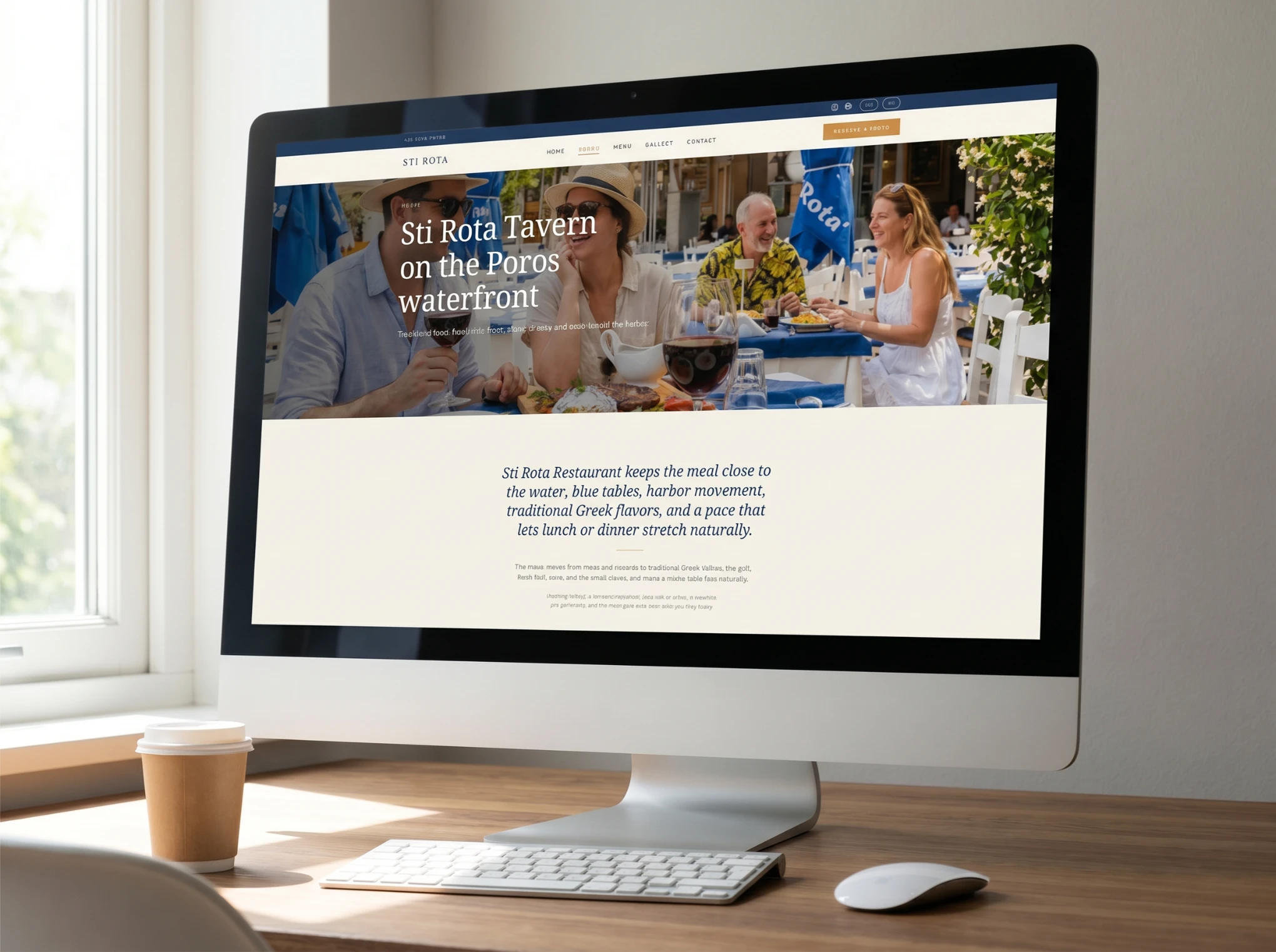 Homepage and restaurant atmosphere